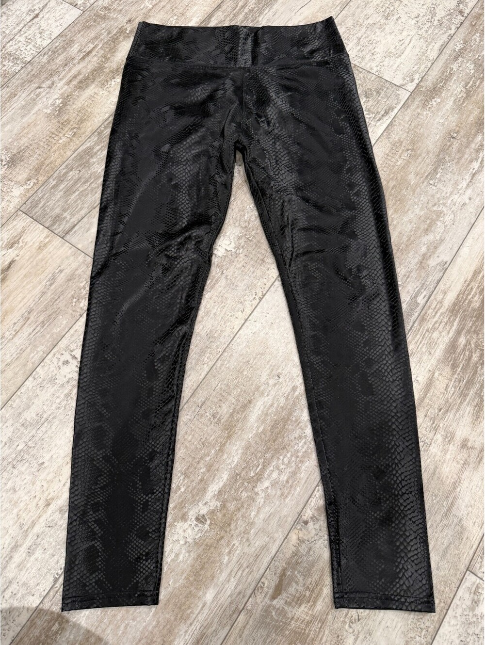 G&B Black Snakeskin Print Skinny Pants Y2K